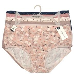 LAURA ASHLEY 5 Pack Polka Dot Floral Super Soft Comfy Briefs Panties NWT 1X
